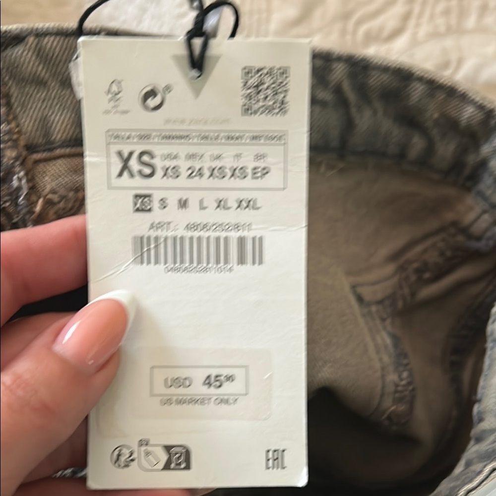 Zara Strapless Denim Bustier in Faded Taupe - Picture 3 of 8